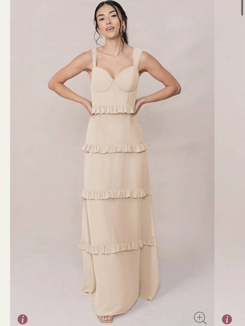 NWT Revelry Sloane Chiffon Dress champagne size 10 womenβs maxi